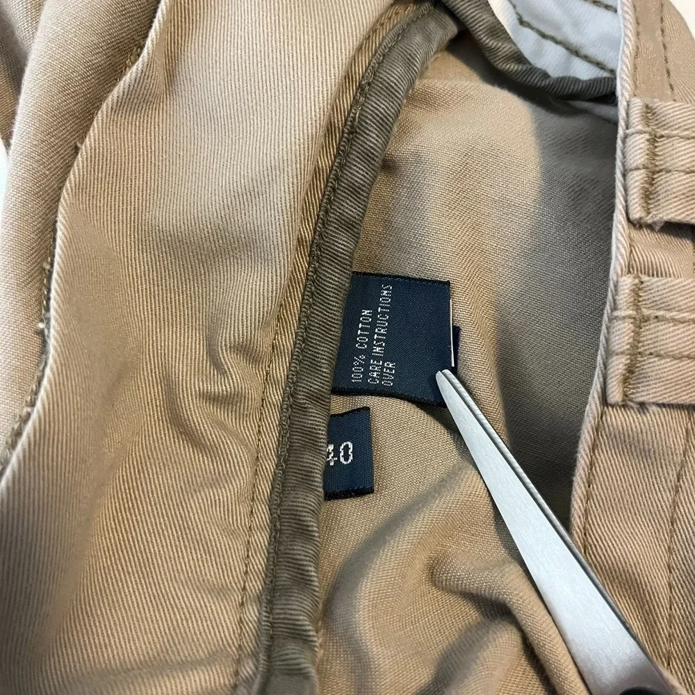 Polo Ralph Lauren Cargo Shorts Men's Size 40 Beige 100% Cotton‎ Pockets Vtg Y2K